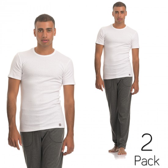 2 T-Shirts Rib White