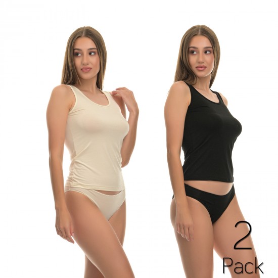 2 Pack Top Bamboo Black-Off-White